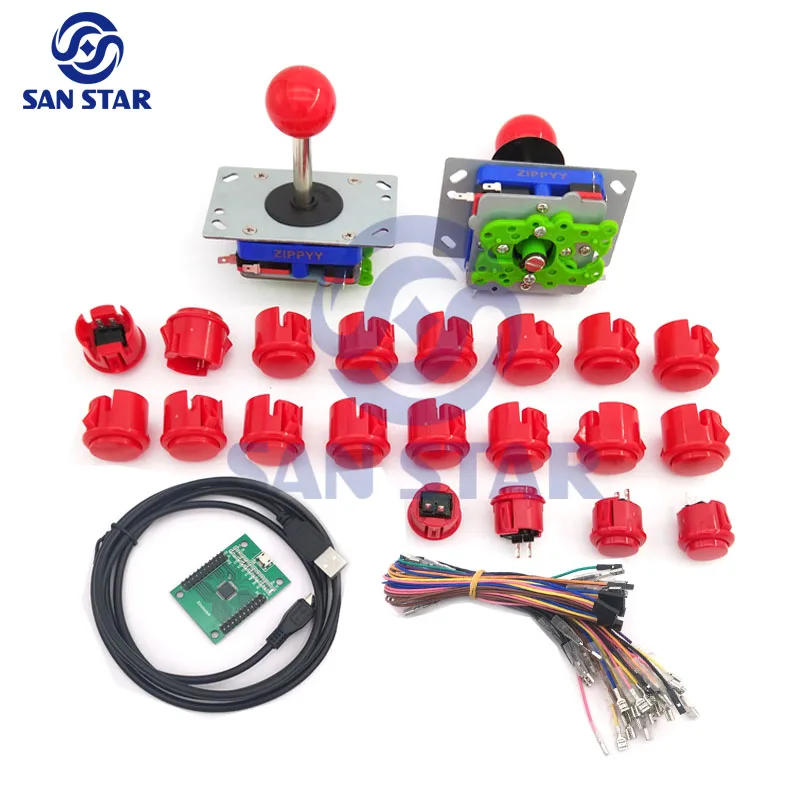 Divertimento E Macchine Da Gioco Con Due Giocatori Arcade Controller Pulsante E Zippy Joystick