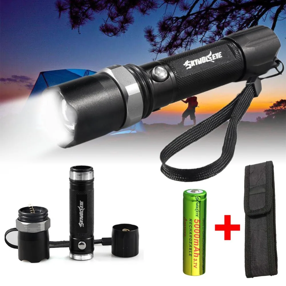 COB Flashlight 30000LM Camping Torch Work Light Lamp SkyWolfEye Tactical T6 LED