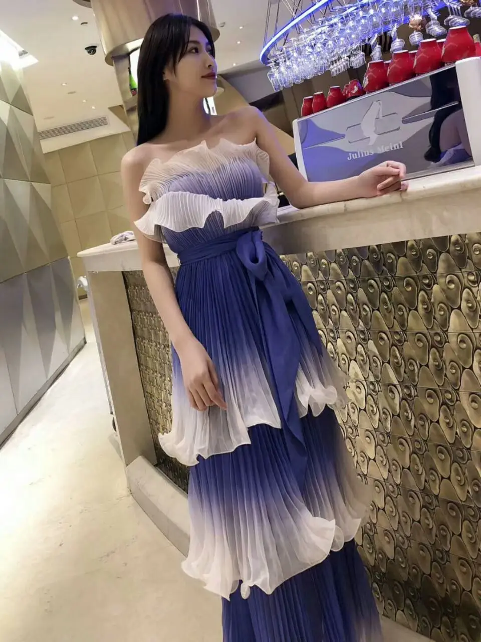 Для женщин оборками без бретелек лодыжки-Длина платье Vestidos облегающее платье знаменитости вечернее платье вечерние платья дропшиппинг