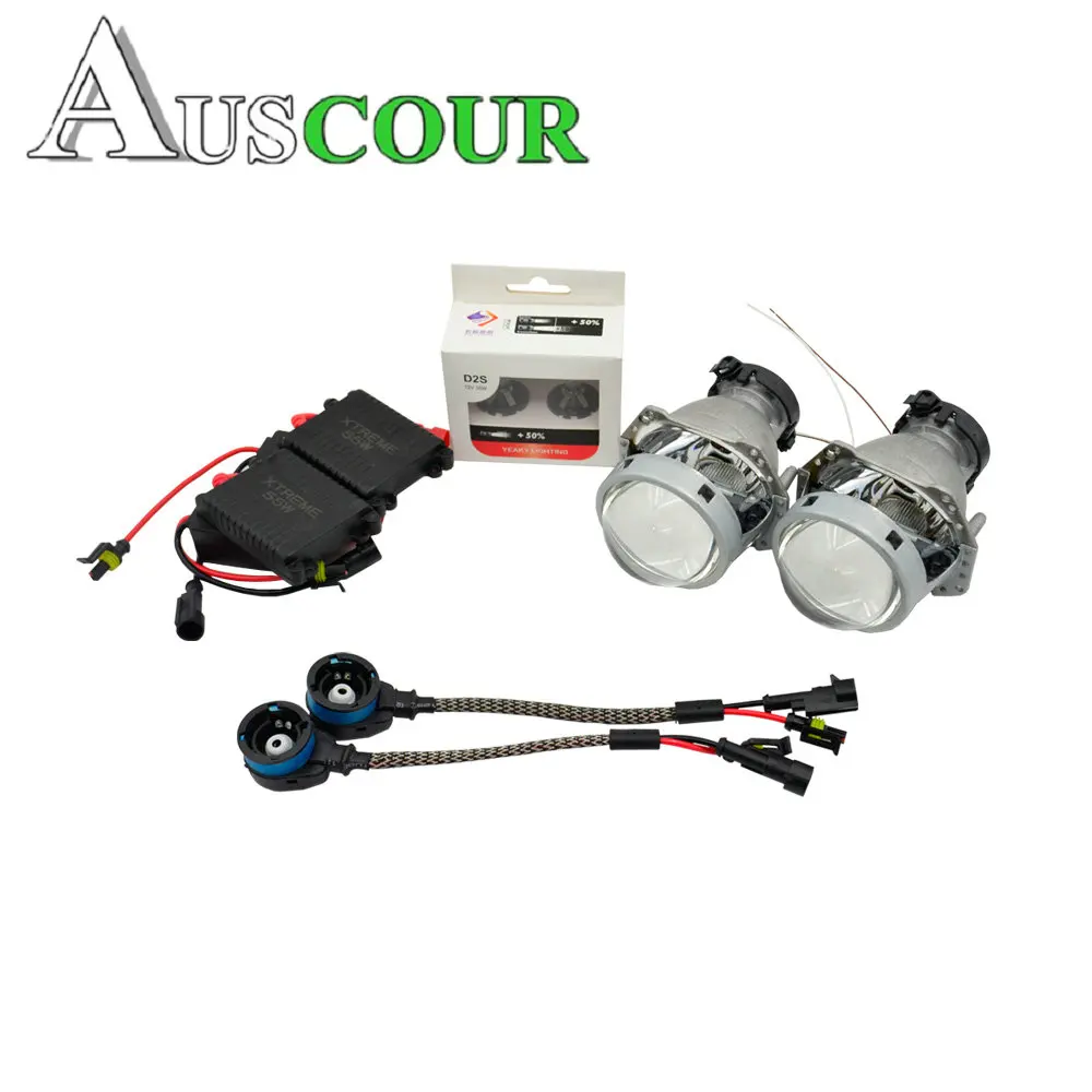 

3.0 inch hella 5 car Bi xenon hid Projector lens car assembly kit with AC xenon ballast D2S xenon bulb conversion kit