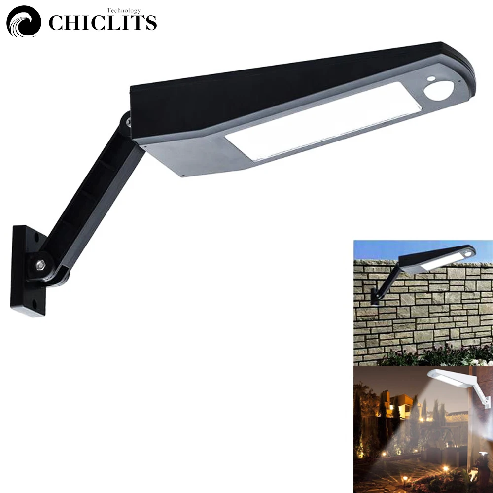 

New 48 LED Outdoor Solar Light IP65 Waterproof Human Sensor Adjustable Angle Super Bright Landscape Garden Wall Lighting