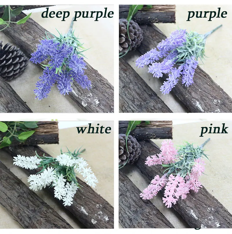 Flone Romantic Provence Lavender Flower Artificial Plastic Flowers Simulation Aquatic Plants Wedding Home Party Decor Floral (1)