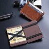 Hot Sale Men's leather Magic Wallets Portable Money Clips With Credit Card Slot Cash Holder Purse For Man Brown Coffee 5