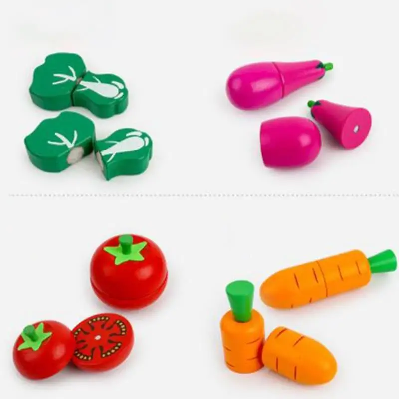 Wooden Children'S Puzzle Early Education Play House Toy Simulation Fruit And Vegetable Cuts