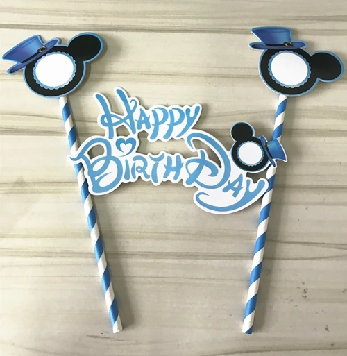 HOT Birthday Number 0-9 Candles Cartoon Mickey Minnie Mouse Happy Birthday Candle Cake Cupcake Topper Party Decoration Supplies - Color: Yellow