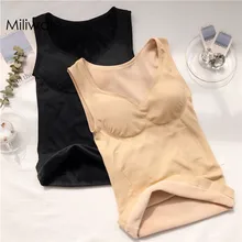 Новая зимняя винтажная утепленная бархатная Базовая Женская жилетка с v-образным вырезом, облегающая универсальная Сексуальная Женская Базовая майка