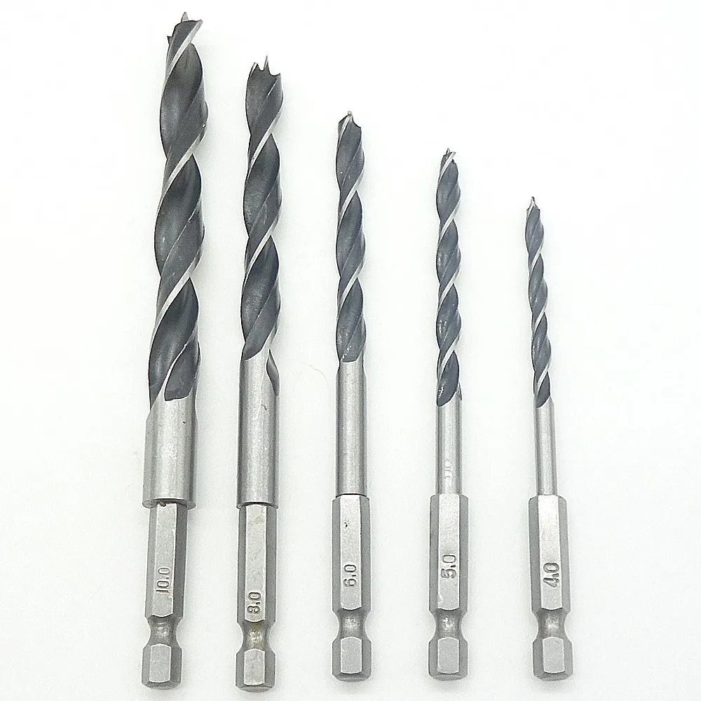 AM-TECH 5 PIECE MASONRY DRILL BIT SET HEX SHANK 4, 5, 6, 8, 10mm