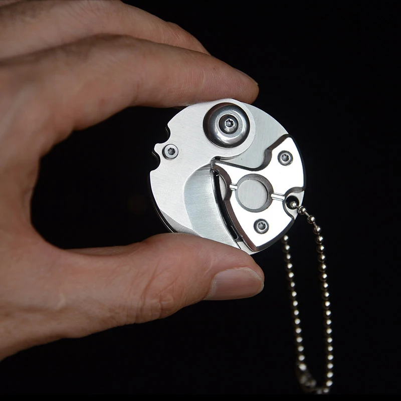 Portable EDC Coin Pocket Foldable Knife Outdoor Camp Hunting Knife Self defense Mini Blade Keychain Survival Multitool Tools
