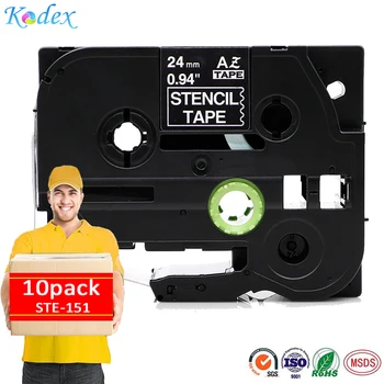 

Kodex 10pack Compatible Brother Stencil Tape STE151 STE-151 for Brother P-touch Label Printers 0.94 Inch x 9.8 Feet (24mm x 3m)