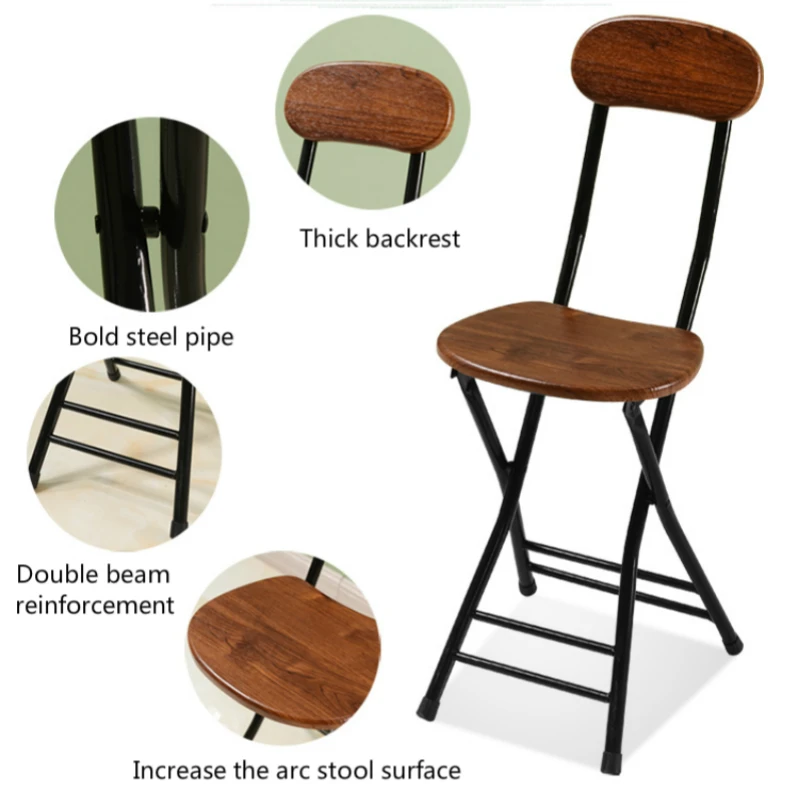 Modern Simple Foldable Chair Multifunction with Backrest Household Dining Chair and Table Portable Light Leisure Stool 4pcs/lot
