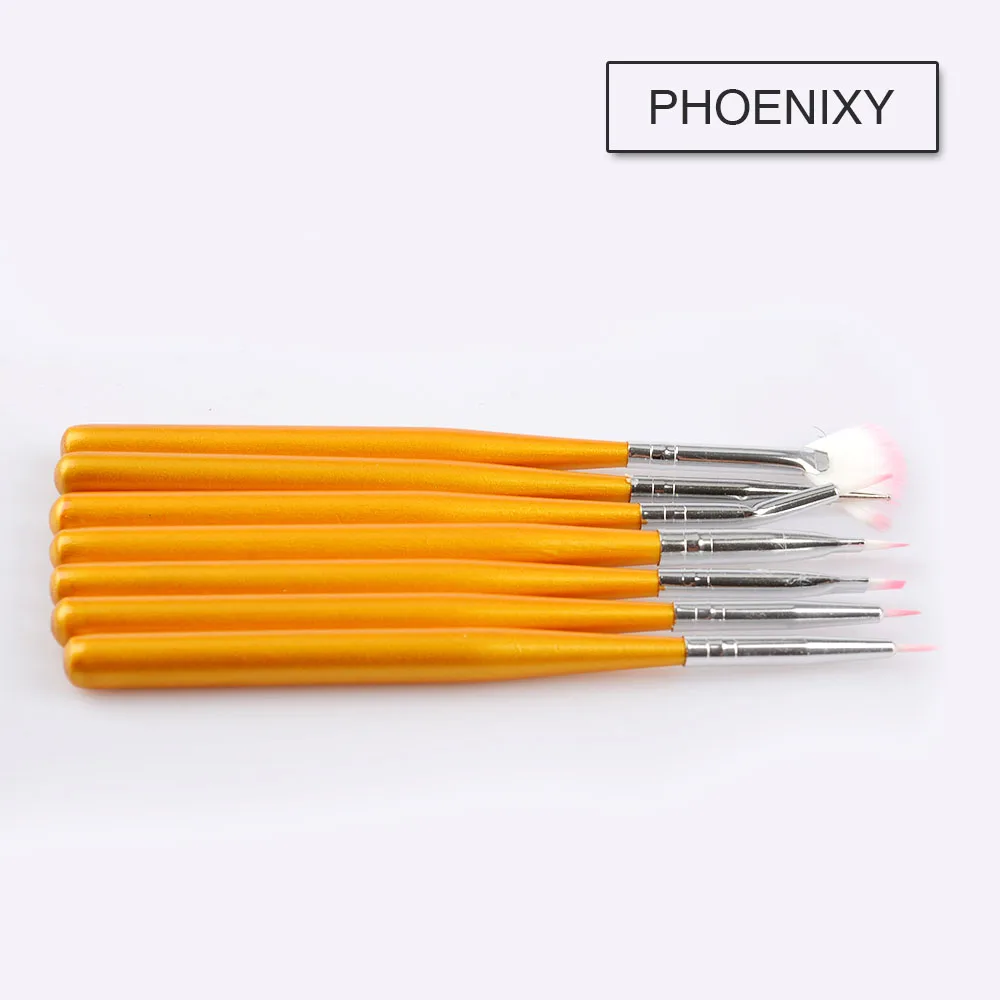 

7 Size Nail Art Acrylic UV Gel Extension Builder 3D Daisy Rose Flower Drawing Painting Wooden Brush Pen Manicure Tools