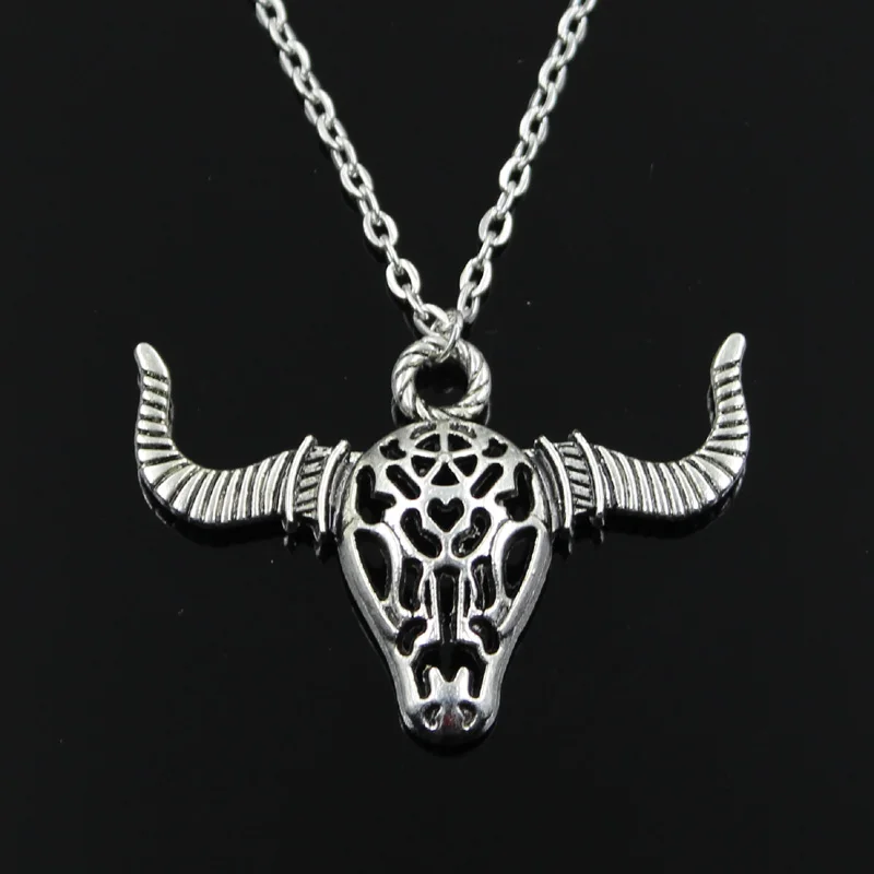 Ожерелье с круглым крестом и подвеской в виде Головы Быка|cross chain|fashion necklacenecklace
