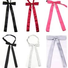 Женский свадебный Банкетный длинный галстук-бабочка однотонный в горошек регулируемый галстук BWTYY0502