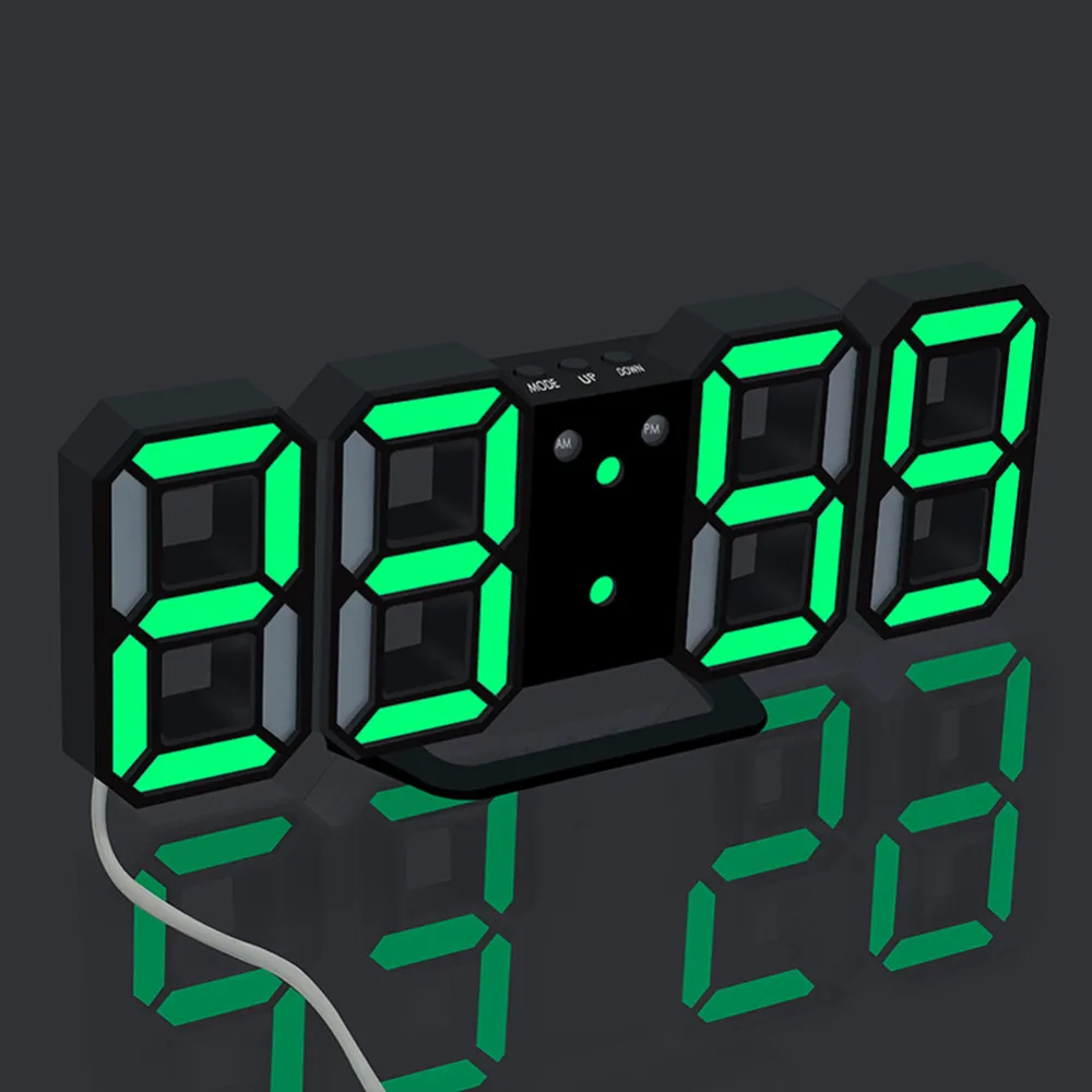 

EAAGD Electronic LED Digital Alarm Clock [Upgrade Version] , Wall Clock Can Adjust the LED Brightness Automatically in Night -BG
