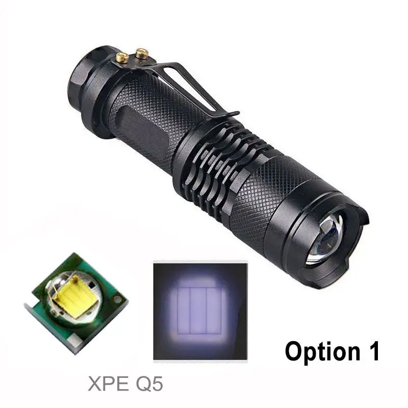 Promotional Hot Sale CREE T6 LED Tactical flashlight + Q5 Mini Lanterna Zoomable Torch Light