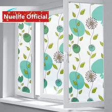 45x100 см зеленая лоза цветы узор стеклянная пленка для спальни кухни ванной комнаты офиса гостиной балкона оконная пленка N2