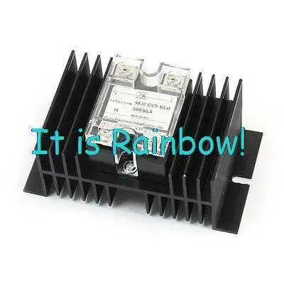 

Free Shipping 4-20mA to AC28-280V 50A Current Control One Phase Solid State Relay w Heat Sink