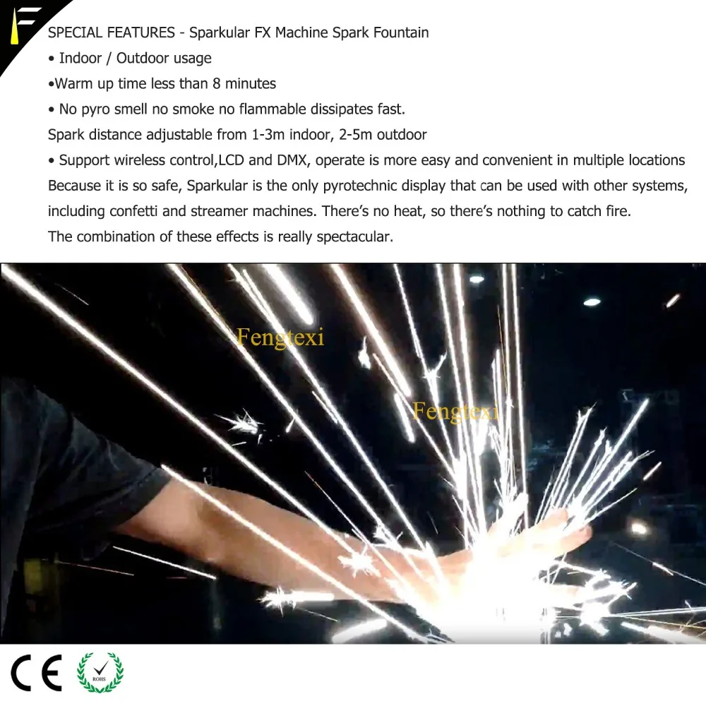 2 шт. холодной Sparklers крытый фонтан Щепка фейерверк Sparkular FX Симулятор с 20 сумки бесплатная Ti металлический фонтан косметическая пудра