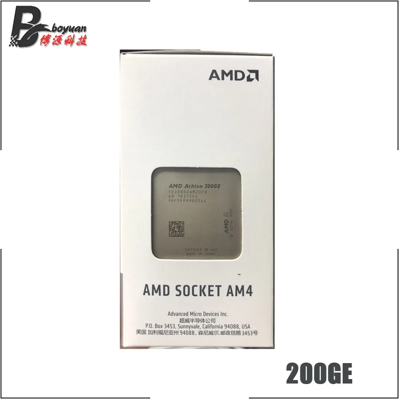 AMD Athlon 200GE X2 200GE 3,2 GHz двухъядерный четырехъядерный процессор L2 = 1M L3 = 4M 35W YD200GC6M2OFB Socket AM4 и с вентилятором