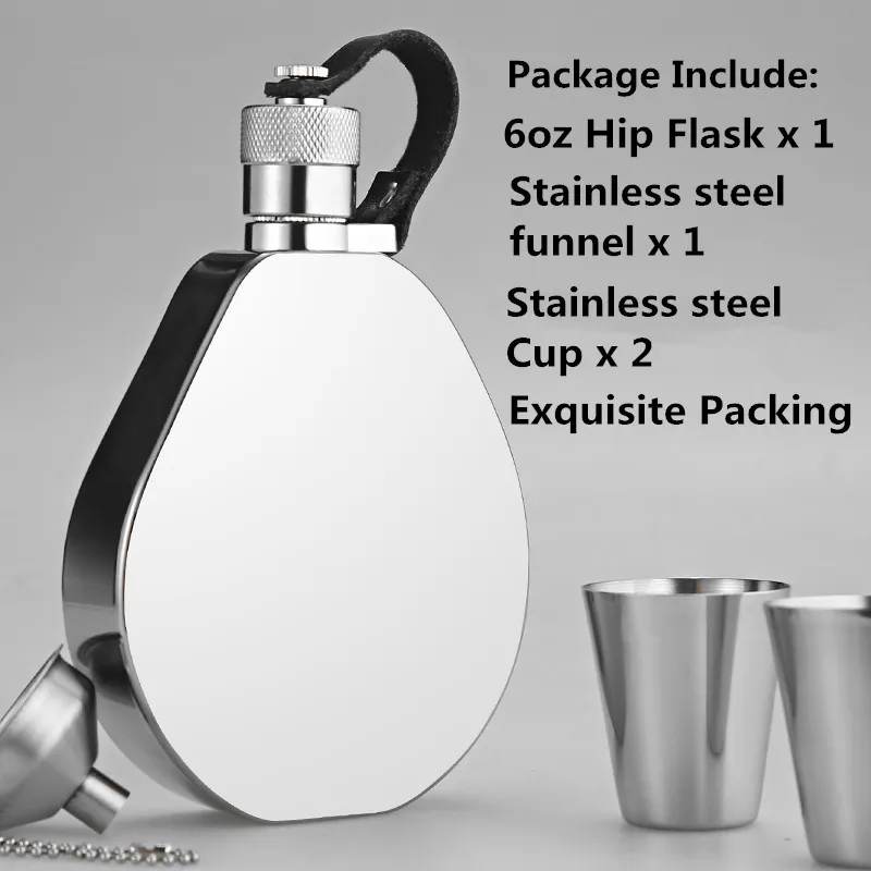 

Alalinong 6 Oz 304 Stainless Steel Hip Flask Set Whiskey Alcohol Liquor Flask Wine Gourd Shape with Gift Boxes 2 Cups 1 Funnel