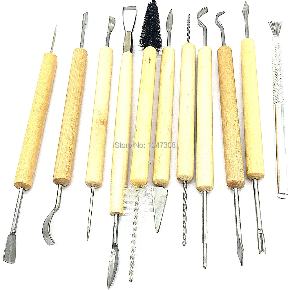 11pcs Polymer Clay Molding Sculpting Tool Set Wood Models Art Projects