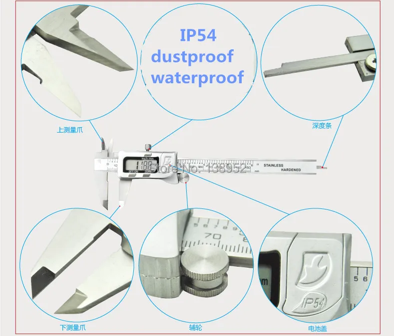 Высокая точность Водонепроницаемый IP54 цифровой штангенциркуль 0-150 мм цифровой микрометр цифровой суппорт Инструмент