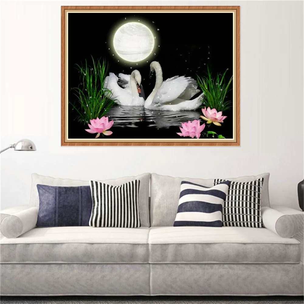 

ISHOWTIENDA 5D Embroidery Paintings Rhinestone Pasted DIY Diamond Painting Cross Stitch