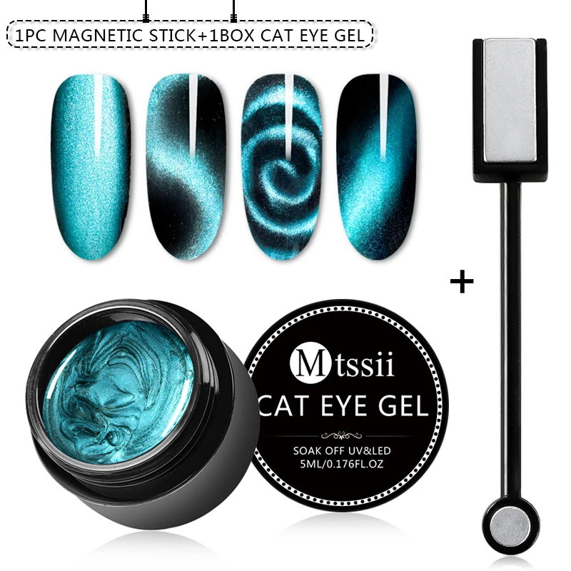 Mtssii 5ML Magnetic 5D Cat Eye UV Gel Nail Polish Laser Nail Art Varnish Starry Sky Jade Effect Soak Off UV Gel Lacquer - Цвет: BZH01308