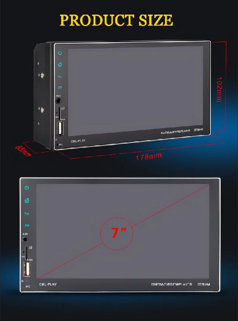 Сенсорный экран FM Поддержка USB U диск Bluetooth AUX аудио Вход HD для стерео-Радио автомобильной MP5 Беспроводной GPS Android навигации 7 дюймов 2DIN