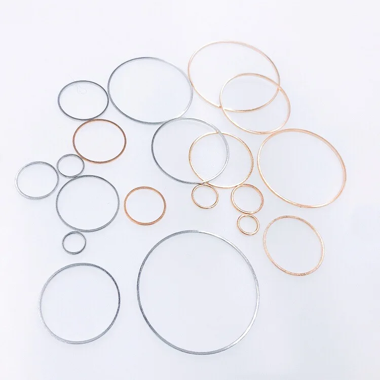 

8-40mm Metal Ring DIY Jewelry Accessories Copper Round Circle Connectors Charm For Earrings Necklace Jewelry making 3 Colors