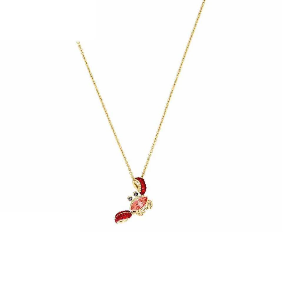 

High quality SWA 100% 925 Sterling Silver Swa original 1:1 girl fashion wish you through my heart lovely crab Necklace
