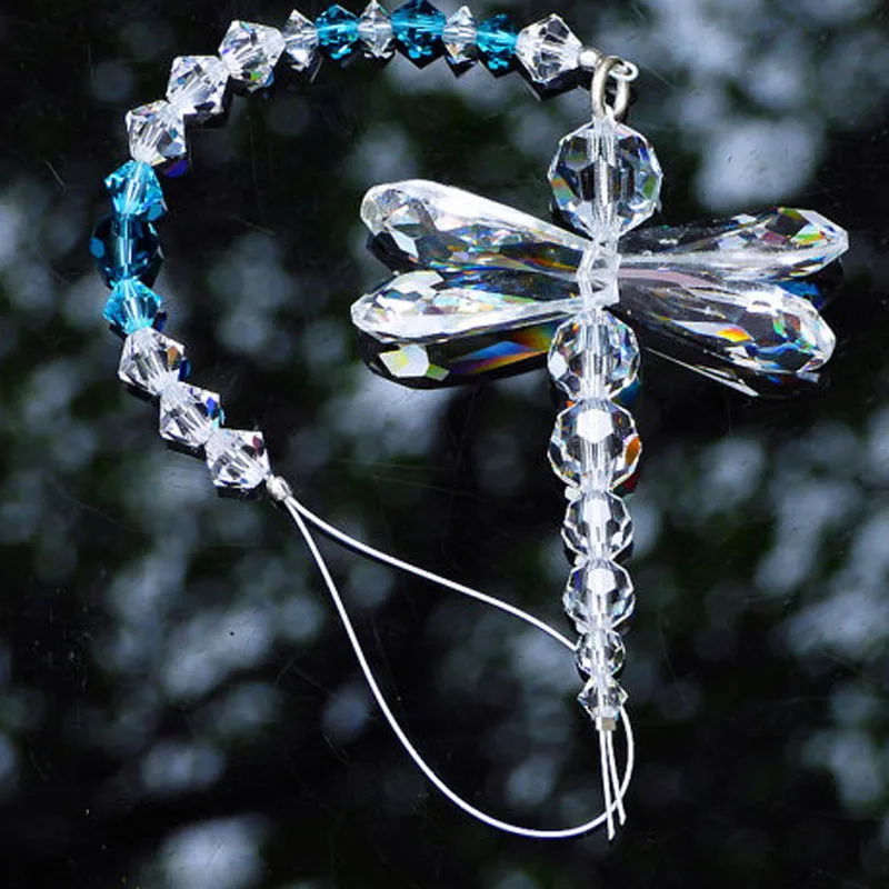 1PCS Hanging Crystal Dragonfly Prisms Fengshui Suncatcher Ornament Rear
