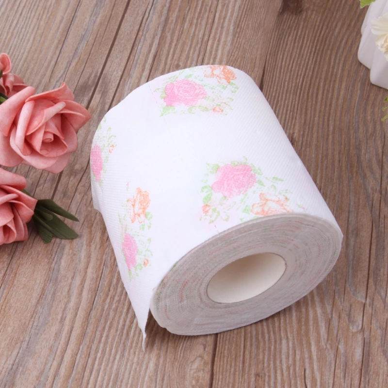 Цветочный тонкая оберточная бумага туалетной бумаги рулон ванной Новинка Забавный подарок