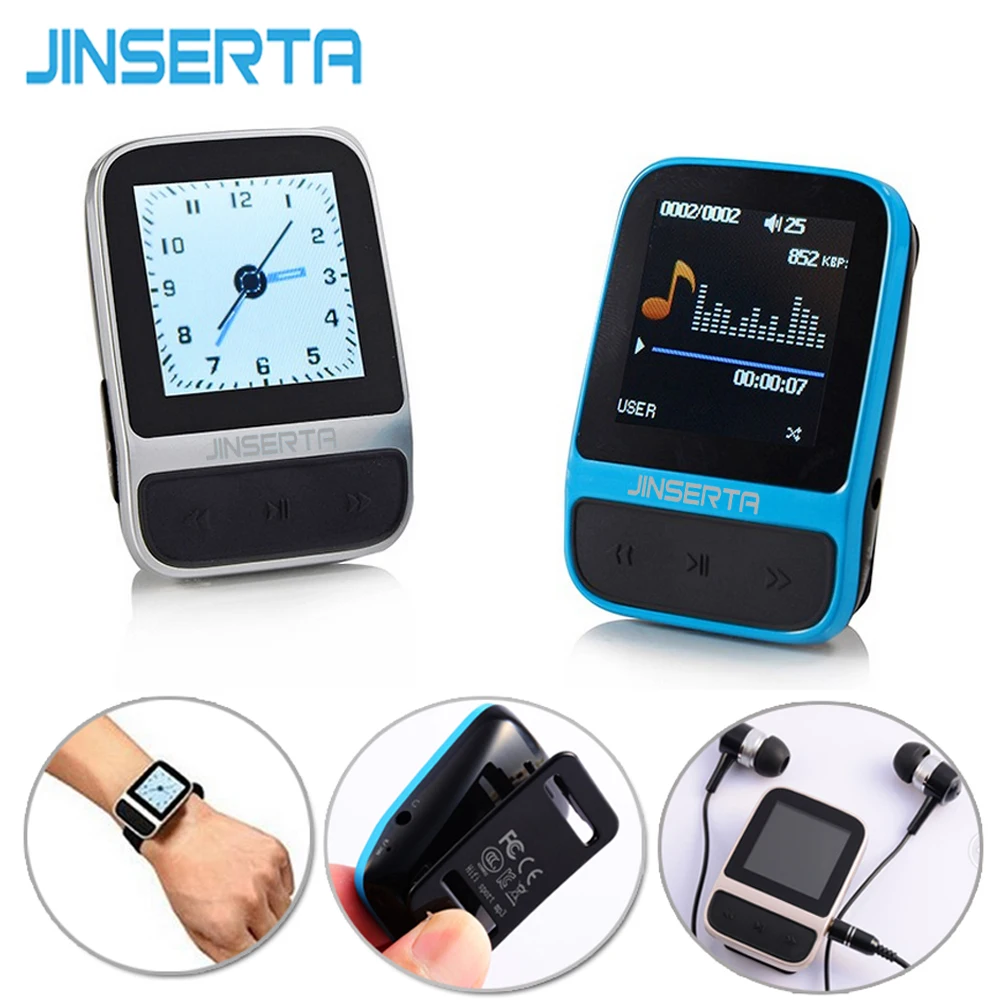 JINSERTA 1,4" TFT экран спортивные часы 4 Гб хранение HiFi Mp3 шагомер FM радио рекордер функция электронной книги портативный музыкальный плеер