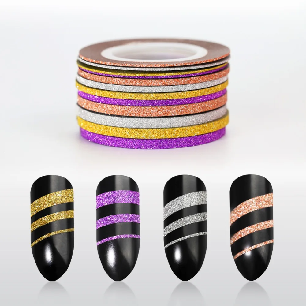 

3pc Rolls Nail Art Glitter Gold Silver Stripping Tape Line Strips Decor Tools 1mm2mm3mm Nail Sticker DIY Beauty Accessories