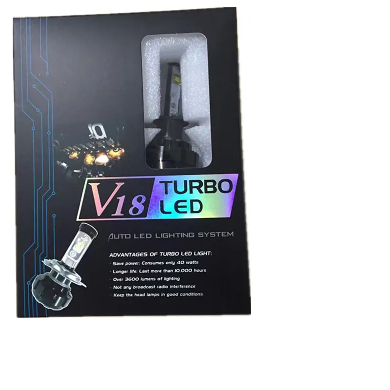 Новинка V18 турбо двойной луч H4/HB2/9003/9004/HB1/HB5/H13 40 Вт чипы для 4000LM светодиодная лампа
