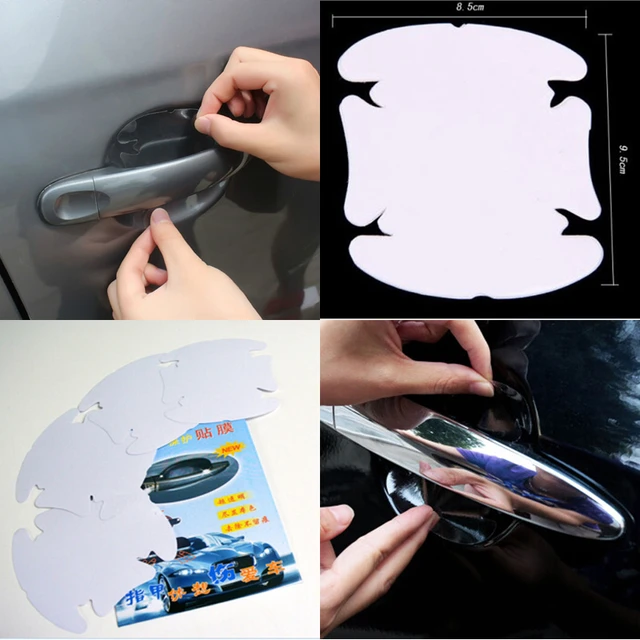 Film autocollant de Protection anti-rayures pour poignée de porte de voiture,  4 pièces, Protection pour