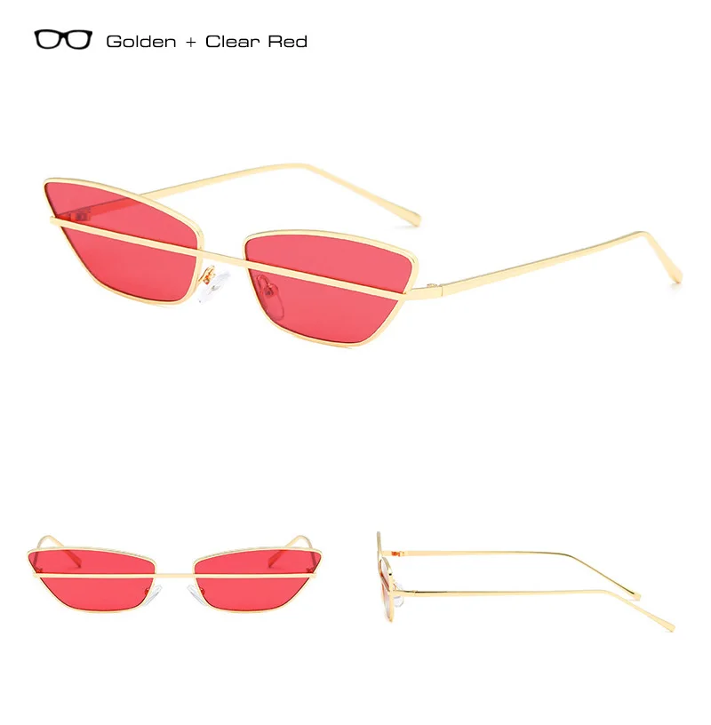SHAUNA, новинка, популярные маленькие солнцезащитные очки "кошачий глаз", женские, уникальные, прозрачные, красные, мужские, ретро, зеркальные, UV400