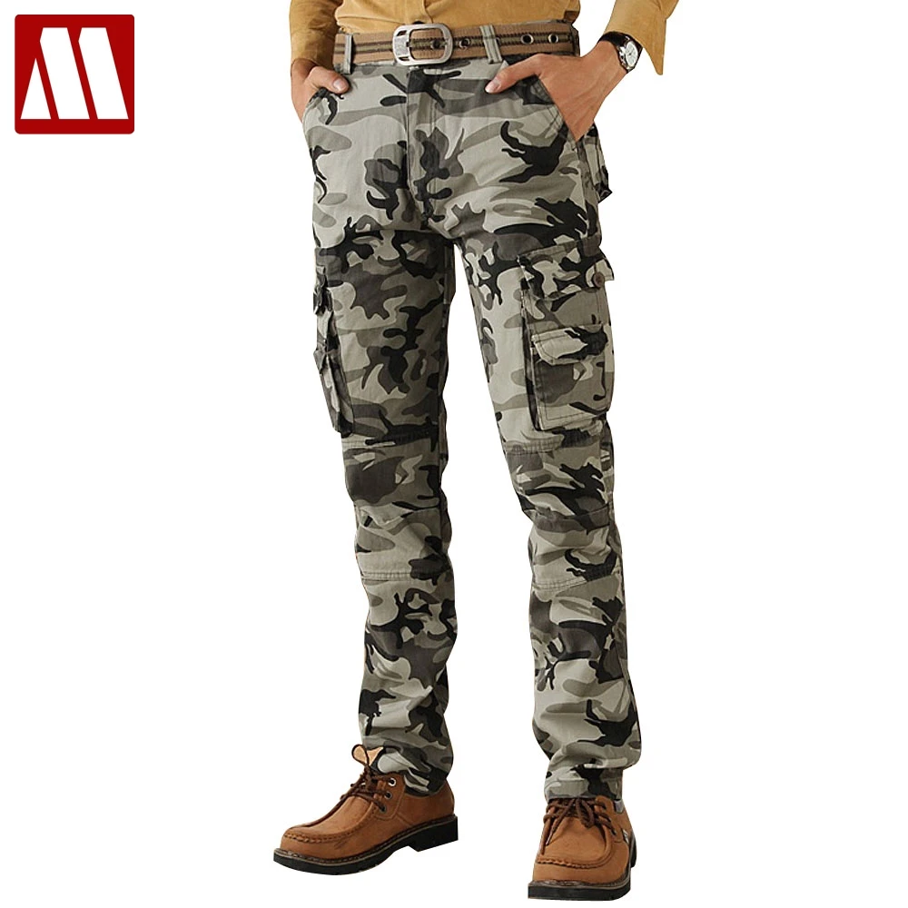 MYDBSH Men Fashion Camouflage Pants Loose Style Cotton Material Multi