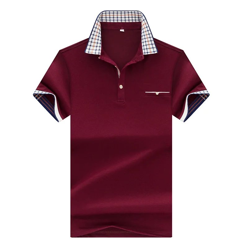 Хит, высокое качество, топы и футболки, мужские рубашки поло, деловые мужские бренды рубашек-поло, 3D вышивка, отложной воротник, Мужская рубашка поло, 7177 - Цвет: wine red