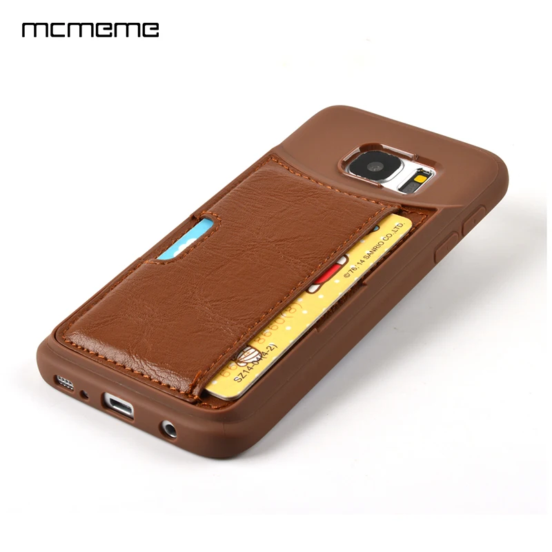 

MCMEME Wallet Phone Bag Case For Samsung Galaxy S7 S7 Edge Luxury Card Slot PU Leather & TPU Protecive Case Cover Shell