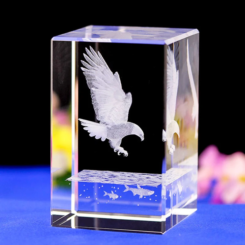 

Eagle LASER ENGRAVED CRYSTAL night Light Peace Dove Shape crystal Led Light with Color Changing Light base Amazing Gifts