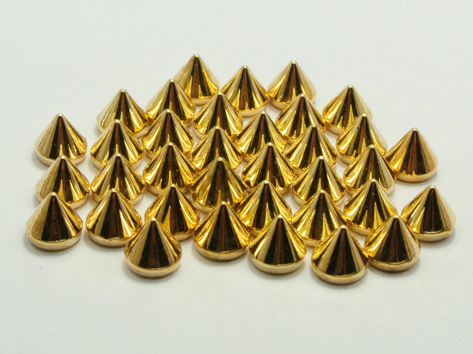 100 Metallic Tone Rock Punk Square Pyramid Rivet Beads Acrylic Studs Beads 10mm