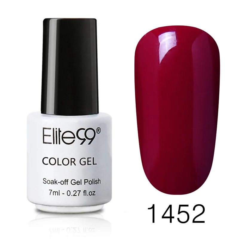 Elite99 7 мл чистый цветной Гель-лак для ногтей верхнее Базовое покрытие нужно Длительное УФ светодиодный гель-Лаки замочить Гель-лак для ногтей - Цвет: 1452