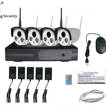 Yobangsecurity 4ch 720 P WI-FI NVR Беспроводной безопасности Камера Системы с на открытом воздухе 720 P Всепогодный видеонаблюдения пуля Камера