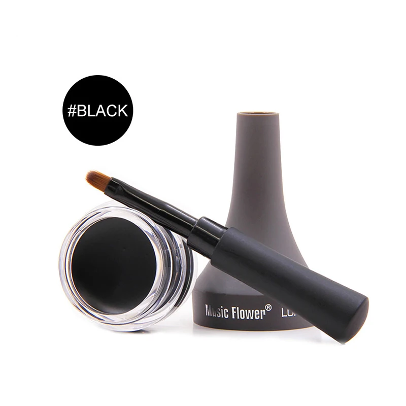 

5 Colors Waterproof Eyeliner Gel Eye Makeup Eye Liner with Brush Beauty 24 Hours Long-lasting Eyelid Black Cosmetic Gel