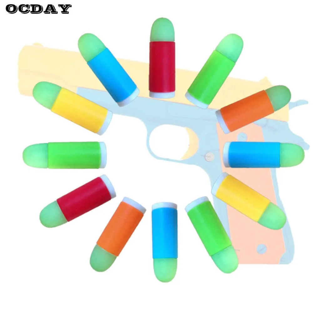 10pcs/lot Colorful Luminous Bullets Mini Soft Bullet Toy Gun For Pistol Gun Toys Simulation Bullet Toys For Children Or Toy Guns