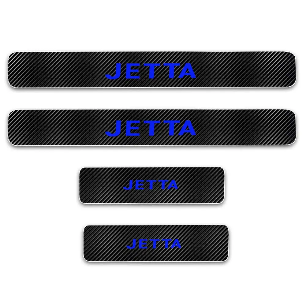 

4pcs for VW Jetta Door Sill Protector Reflective 4D Carbon Fiber Sticker Door Entry Guard Door Sill Scuff Plate Stickers