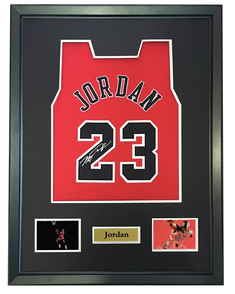 

Michael Jordan signed autographed basketball shirt jersey come with Sa coa framed Bulls