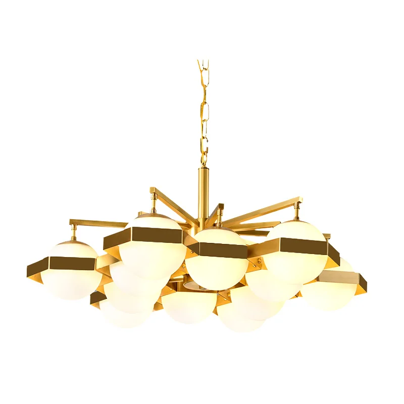

Nordic Creative Full Copper Personality Chandelier Villa droplight bedroom Foyer hanging light G9 bulb LED Lighting fixture